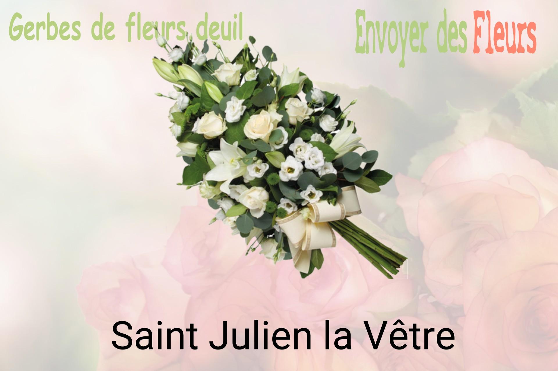 Gerbe de fleurs de deuil livrée à Saint-Julien-la-Vêtre